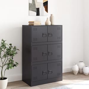 vidaXL Dressoir 67x39x107 cm staal zwart