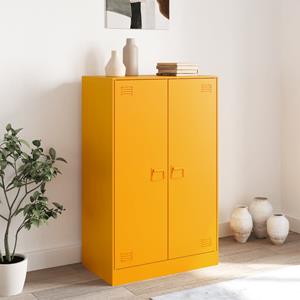 vidaXL Dressoir 67x39x107 cm staal mosterdgeel