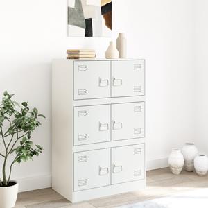 vidaXL Dressoir 67x39x107 cm staal wit