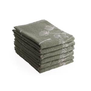 DoubleDry Luxe keukendoeken - 6 stuks - 50x50 - dandelion - oud groen