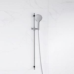 Fortifura Calvi glijstangset met ronde handdouche, metalen doucheslang chroom SW767487/SW496814/SW706202