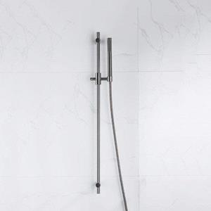 Fortifura Calvi glijstangset met staafhanddouche, metalen doucheslang Geborsteld Gunmetal PVD (antraciet) SW767491/SW766537/SW706207