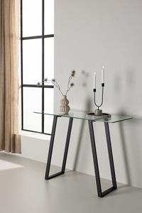 Nohr Sidetable Shequita Glas, 100cm - Zwart