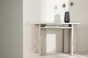 Nohr Sidetable Jenelle Marmerlook, 120cm - Beige
