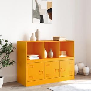 vidaXL Dressoir 99x39x73 cm staal mosterdgeel