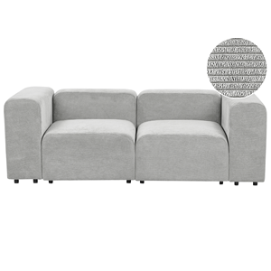 BELIANI Modulaire tweezitsbank corduroy grijs FALSTERBO