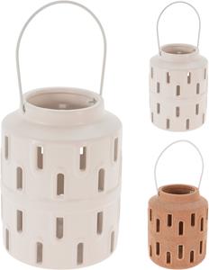 Merkloos Lantaarn Dolomite Met Metalen Handvat Ø10xH13cm