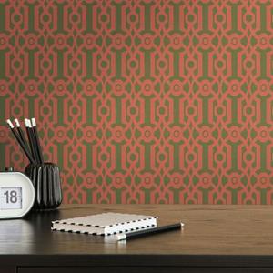 Livingwalls Behang Grafisch Motief Oranje En Groen - 53 Cm X 10,05 M - As-390621