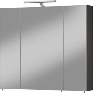 Welltime Spiegelkast Torino Breedte 80 cm, 3-deurs, ledverlichting, schakelaar-/stekkerdoos