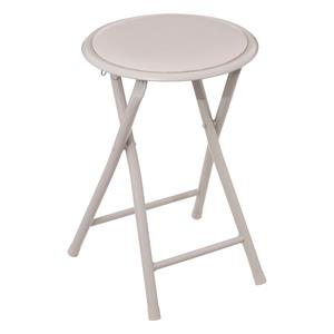 5five Bijzet krukje/stoel - Opvouwbaar - beige - D30 x H46 cm -