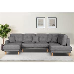Home affaire Zithoek Triplo met stiksels, ook met slaapfunctie en bedkist, incl. 3 sierkussens (3-delig)