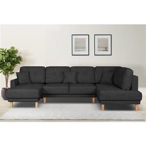 Home affaire Zithoek Triplo met stiksels, ook met slaapfunctie en bedkist, incl. 3 sierkussens (3-delig)