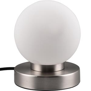BES LED LED Tafellamp - Trion Bolle - E14 Fitting - 1 lichtpunt - Mat Nikkel - Metaal - Wit Glas