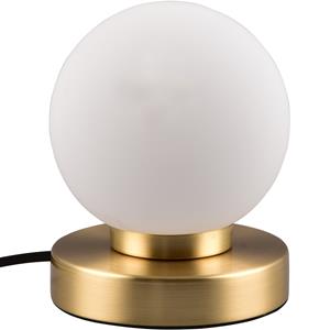 BES LED LED Tafellamp - Trion Bolle - E14 Fitting - 1 lichtpunt - Mat Messing - Metaal - Wit Glas