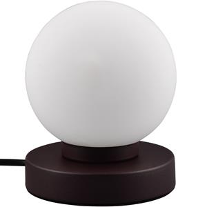 BES LED LED Tafellamp - Trion Bolle - E14 Fitting - 1 lichtpunt - Roestrood - Metaal - Wit Glas