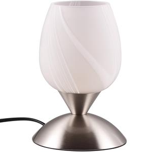 BES LED LED Tafellamp - Trion Bekre - E14 Fitting - 1 lichtpunt - Mat Nikkel - Metaal - Wit Geborstelde Glas