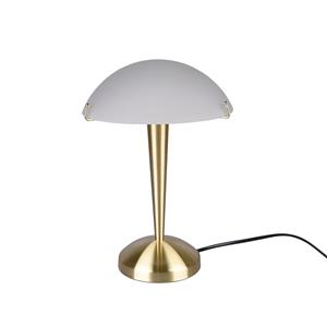 BES LED LED Tafellamp - Trion Ilza - E14 Fitting - 1 lichtpunt - Mat Messing - Metaal - Wit Glas