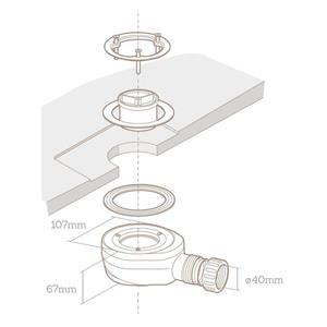 Xenz Soft douchebakafvoer Square zonder cover H.60 mm STSDAZ