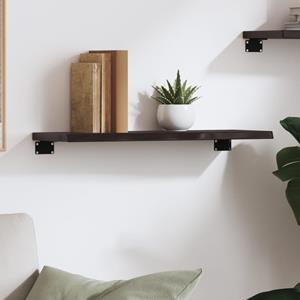 vidaXL Wandschap 60x20x2 cm behandeld massief eikenhout donkerbruin
