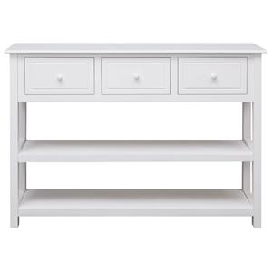 vidaXL Dressoir 108x30x76 cm massief paulowniahout wit