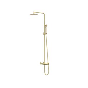 IVY Pact Regendoucheset 1 opbouw, 30cm slim hoofddouche, satin spray handdouche Geborsteld mat goud PVD