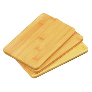 Kesper Ontbijtplankjes set 3x stuks - bamboe hout - 22 x 14 cm - lichtbruin -