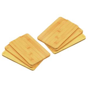 Kesper Ontbijtplankjes set 6x stuks - bamboe hout - 22 x 14 cm - lichtbruin -