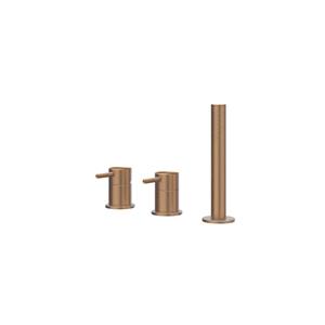 IVY Concord Badrandcombinatie - 3-weg - mengkraan - uittrekbare handdouche - zonder uitloop - RVS316 - geborsteld mat koper PVD 6301143