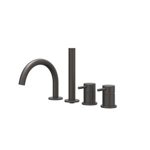 IVY Concord Badrandcombinatie - 4-wegs - mengkraan - draaibare uitloop - uittrekbare handdouche - RVS316 - geborsteld carbon black PVD 6301164