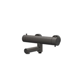 IVY Concord Badthermostaatkraan opbouw - draaibare baduitloop - omstel - RVS316 - geborsteld carbon black PVD 6301014