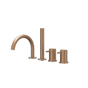 IVY Concord Badrandcombinatie - 4-wegs - mengkraan - draaibare uitloop - uittrekbare handdouche - RVS316 - geborsteld mat koper PVD 6301163