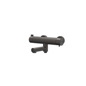IVY Tribe Badthermostaatkraan opbouw - draaibare baduitloop - omstel - RVS316 - geborsteld carbon black PVD 6301024