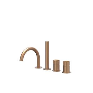IVY Tribe Badrandcombinatie - 4-wegs - mengkraan - draaibare uitloop - uittrekbare handdouche - RVS316 - geborsteld mat koper PVD 6301173