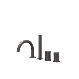 IVY Tribe Badrandcombinatie - 4-wegs - mengkraan - draaibare uitloop - uittrekbare handdouche - RVS316 - geborsteld carbon black PVD 6301174