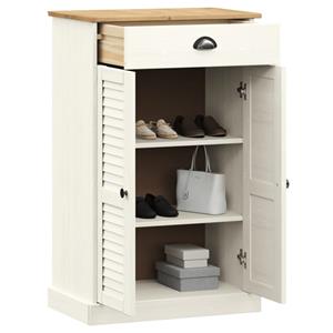 vidaXL Schoenenkast VIGO 60x35x96 cm massief grenenhout wit