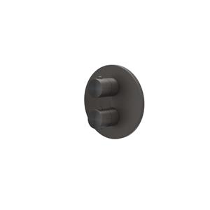 IVY Concord Afbouwdeel - voor Inbouwthermostaat - 2-weg stop-omstel - rond rozet - RVS316 - geborsteld carbon black PVD 6201114