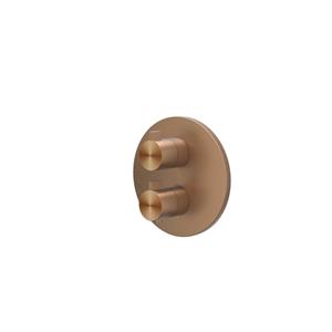 IVY Tribe Afbouwdeel - voor Inbouwthermostaat - 2-weg stop-omstel - rond rozet - RVS316 - geborsteld mat koper PVD 6201123