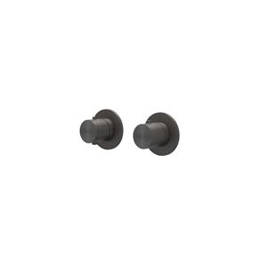IVY Concord Afbouwdeel - voor Inbouwthermostaat - 2-weg stop-omstel - Symmetry - rond rozet - RVS316 geborsteld carbon black PVD 6903254