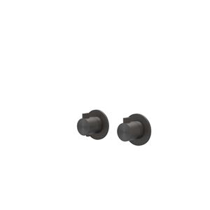 IVY Tribe Afbouwdeel - voor Inbouwthermostaat - 2-weg stop-omstel - Symmetry - rond rozet - RVS316 geborsteld carbon black PVD 6903304