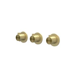 IVY Tribe Afbouwdeel - voor Inbouwthermostaat - 3 stopkranen - symmetry - ronde rozetten - RVS316 - geborsteld mat goud PVD 6201322