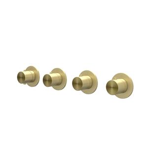 IVY Concord Afbouwdeel - voor Inbouwthermostaat - 3 stopkranen - symmetry - ronde rozetten - RVS316 - geborsteld mat goud PVD 6201262