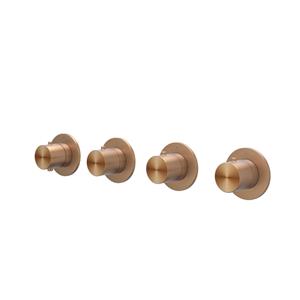 IVY Concord Afbouwdeel - voor Inbouwthermostaat - 3 stopkranen - symmetry - ronde rozetten - RVS316 - geborsteld mat koper PVD 6201263