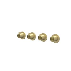 IVY Tribe Afbouwdeel - voor Inbouwthermostaat - 3 stopkranen - symmetry - ronde rozetten - RVS316 - geborsteld mat goud PVD 6201272