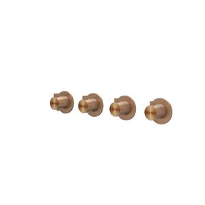 IVY Tribe Afbouwdeel - voor Inbouwthermostaat - 3 stopkranen - symmetry - ronde rozetten - RVS316 - geborsteld mat koper PVD 6201273