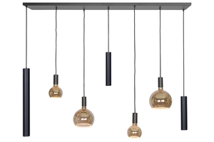 Ztahl Hanglamp Riva 7 lichts rechthoekig 145 cm zwart
