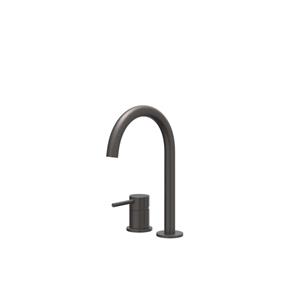 IVY Concord Wastafelmengkraan - 2-gats - bladmontage - uitloop - coldstart - RVS316 - geborsteld carbon black PVD 6100504