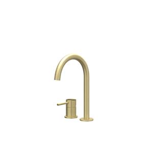 IVY Concord Wastafelmengkraan - 2-gats - bladmontage - uitloop - coldstart - RVS316 - geborsteld mat goud PVD 6100502