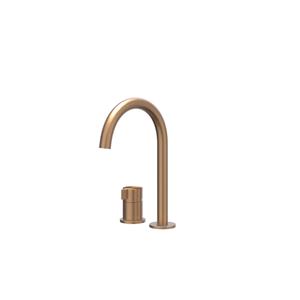IVY Tribe Wastafelmengkraan - 2-gats - bladmontage - uitloop - coldstart - RVS316 - geborsteld mat koper PVD 6100513