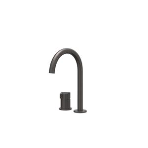 IVY Tribe Wastafelmengkraan - 2-gats - bladmontage - uitloop - coldstart - RVS316 - geborsteld carbon black PVD 6100514