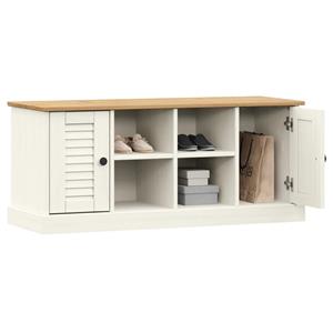 vidaXL Schoenenbank VIGO 106x35x40 cm massief grenenhout wit
